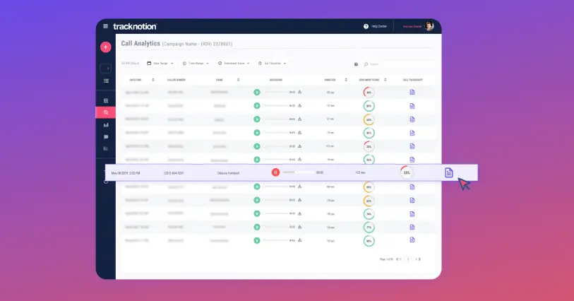 TrackNotion dashboard