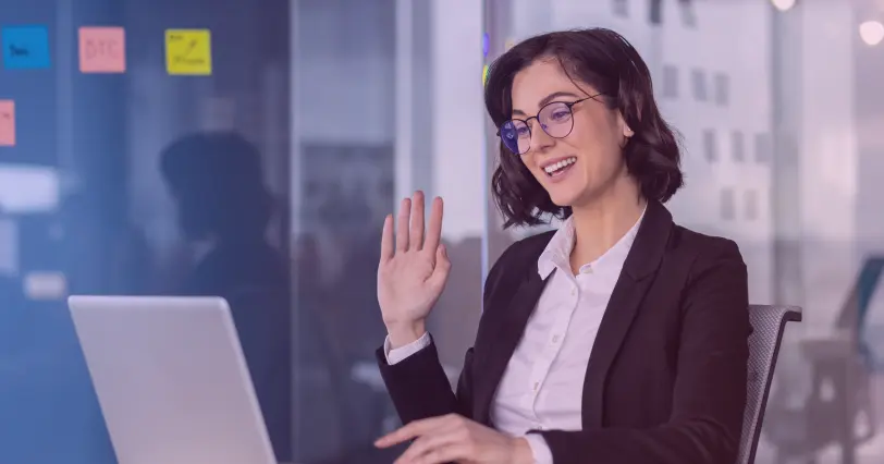 real estate broker on video call